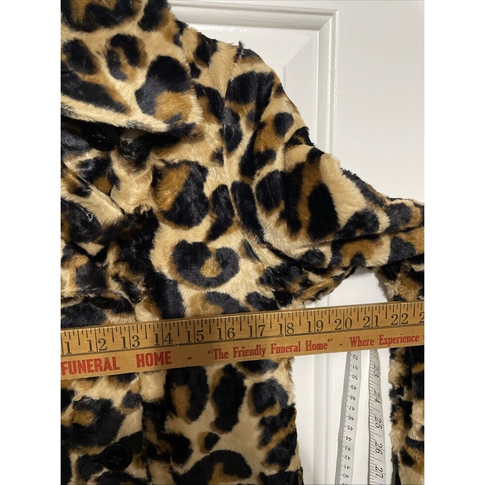 Scotch & Soda Leopard Print Faux Fur Trench Coat - Tan, Black - Picture 6 of 12